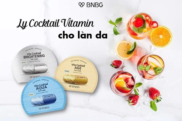 Mặt Nạ Lá Nguyên Khối Hỗ Trợ Dưỡng Trắng, Cấp Ẩm BNBG Vita Cocktail Foil Mask 30ml