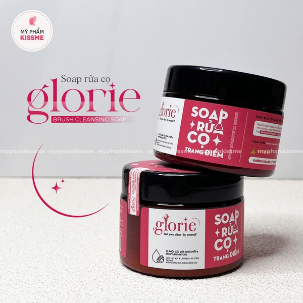 (Tặng giỏ phơi cọ) Soap Rửa Cọ Trang Điểm Glorie Brush Cleansing Soap