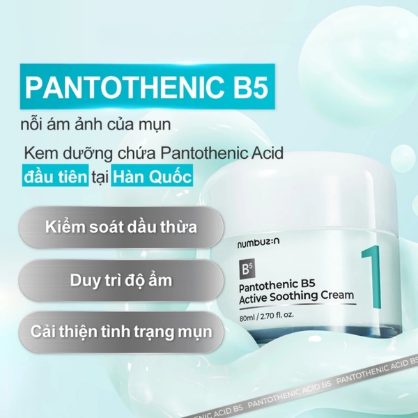 Kem dưỡng Numbuzin Pantothenic B5 Active Soothing Cream