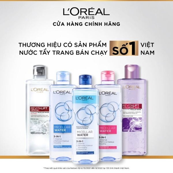 Nước Tẩy Trang L'Oreal Paris 3-In-1 Micellar Water 400ml