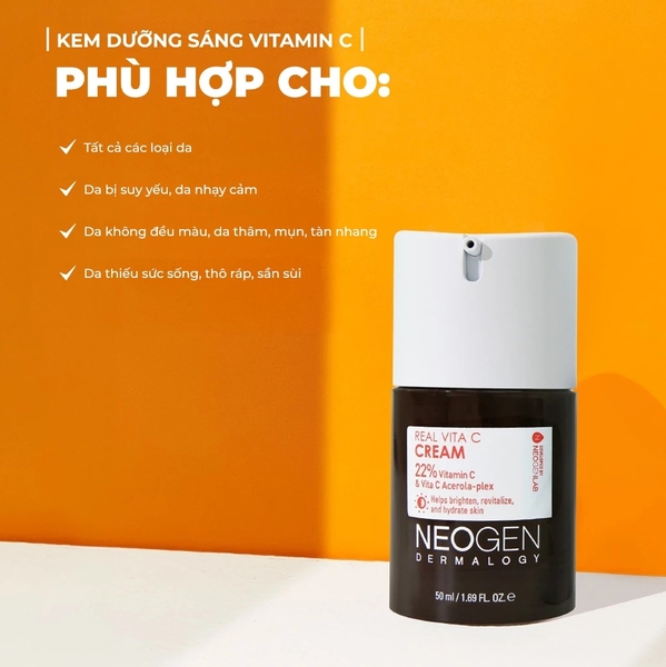Kem Dưỡng Trắng Da Mờ Thâm Neogen Real Vita C Cream 50ml