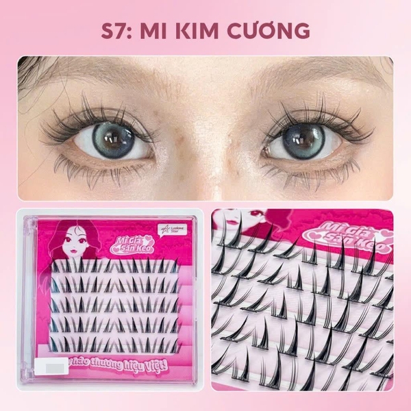 Mi giả có sẵn keo Lookme star
