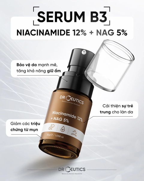 Serum kiềm dầu sáng da DrCeutics Niacinamide 12% NAG 5% Giảm Thâm Mụn