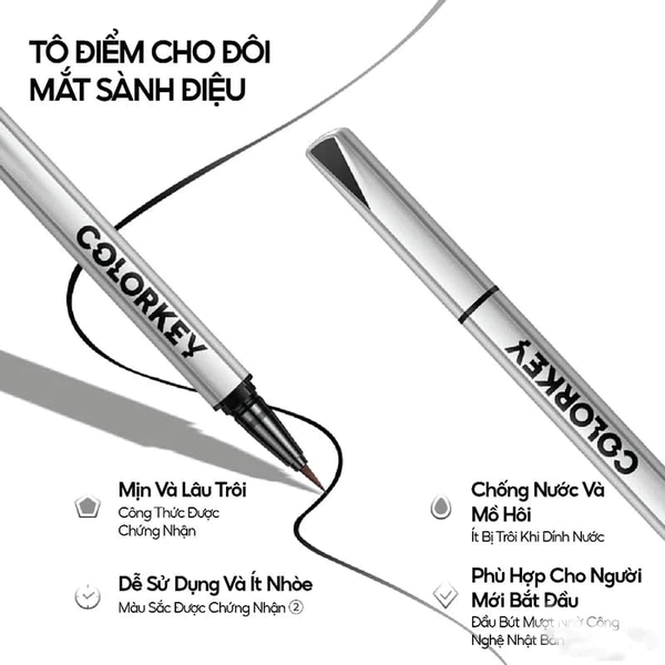 Kẻ mắt chống nước lâu trôi Colorkey đen 0.5g