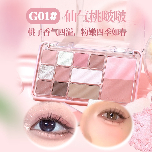 Phấn mắt 12 ô GOGO TALES Heart Racing Comprehensive Power Platte