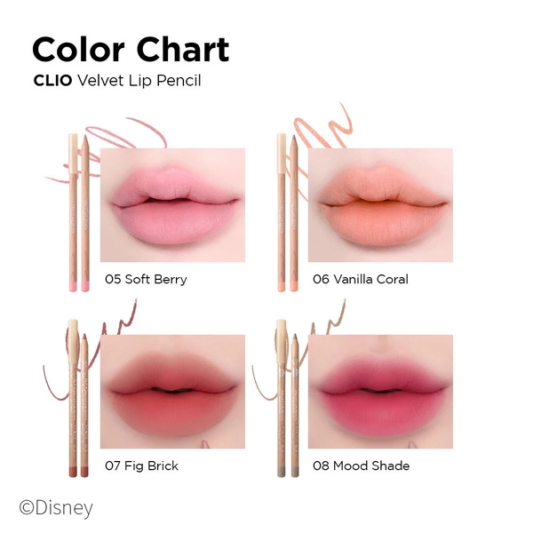 Chì Kẻ Viền Môi Clio Velvet Lip Pencil Kèm Gọt Chì