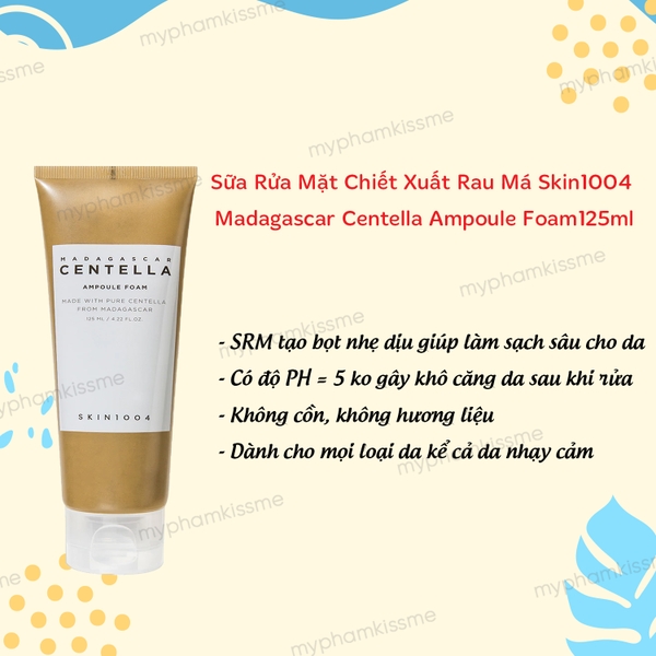 Sữa Rửa Mặt Rau má Centella Skin1004 Madagascar Ampoule Foam 125ml
