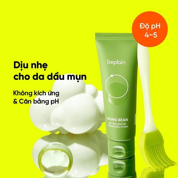 Sữa rửa mặt Beplain Mung Bean pH-Balanced Cleansing Foam
