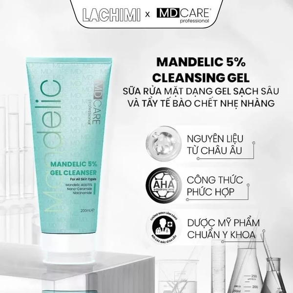 Sữa Rửa Mặt MD CARE Mandelic 5% Gel Cleanser