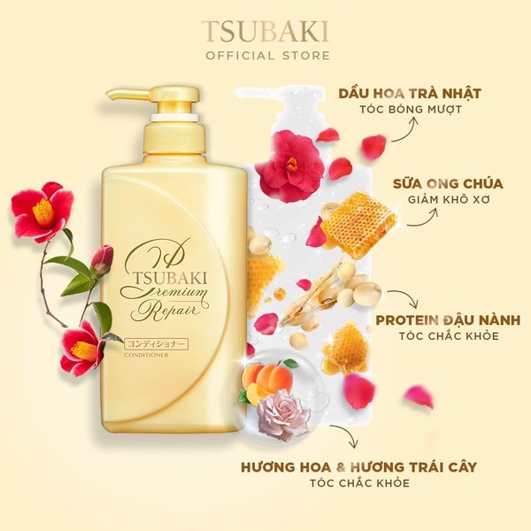 Dầu gội xả phục hồi tóc Tsubaki Premium Repair 490ml