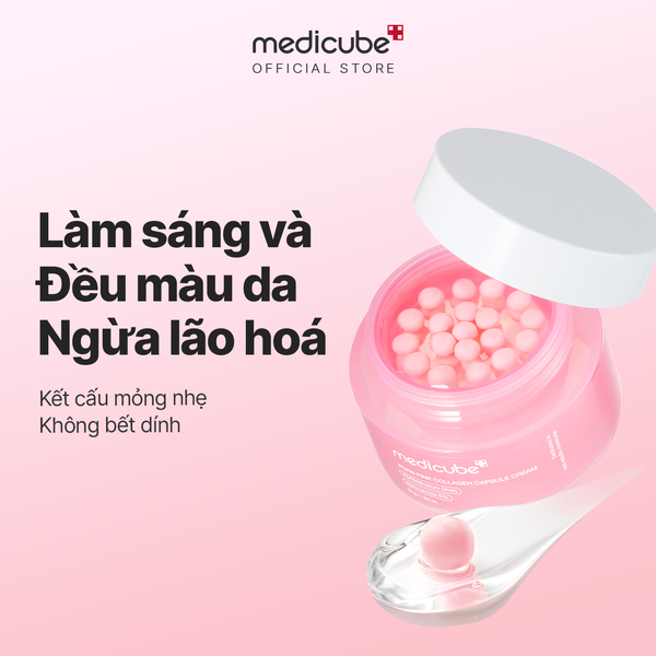 Kem dưỡng Medicube hồng PDRN pink collagen capsule cream