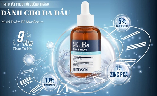 Serum phục hồi dưỡng trắng da dầu Pretty Skin Multi Hydra B5 Max