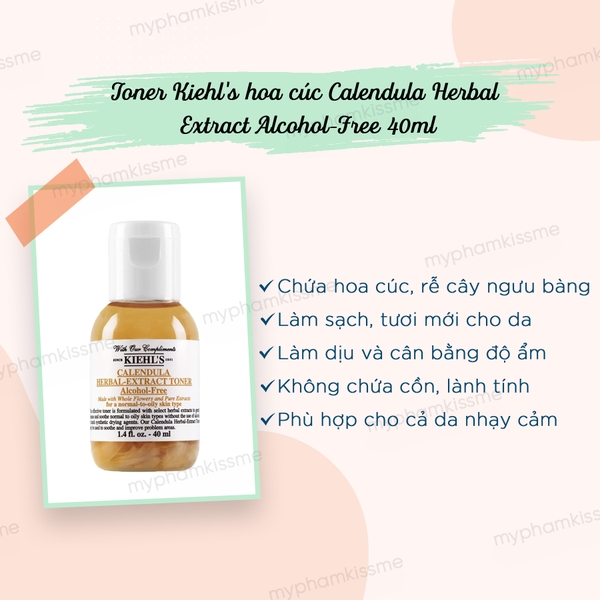 Toner Hoa Cúc Calendula Herbal Extract Alcohol-Free Toner 40ml