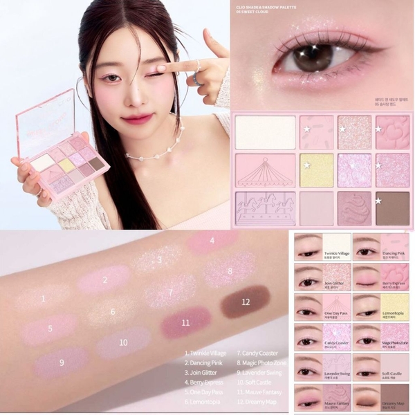 Bảng Phấn Mắt 12 Ô CLIO Shade & Shadow Palette