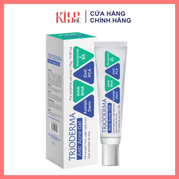 Gel bôi giảm mụn, kháng viêm, mờ thâm Trioderma Anti Acne Gel