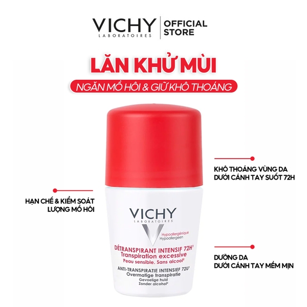 Lăn Khử Mùi Vichy Déodorant Detranspirant Intensif 72H