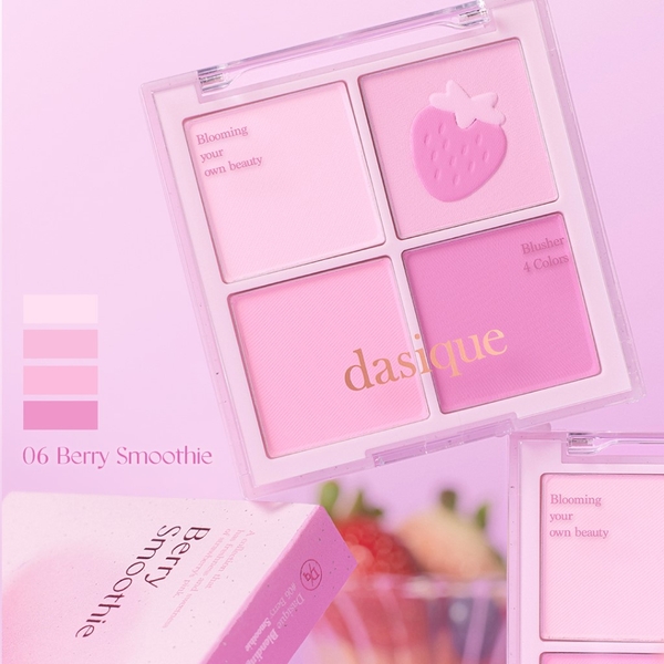 Phấn Má Hồng 4 Ô Dasique Blending Mood Cheek - 06 Berry Smoothie