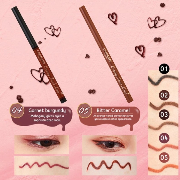 Chì kẻ mắt lâu trôi chống nước Canmake Creamy Touch Liner