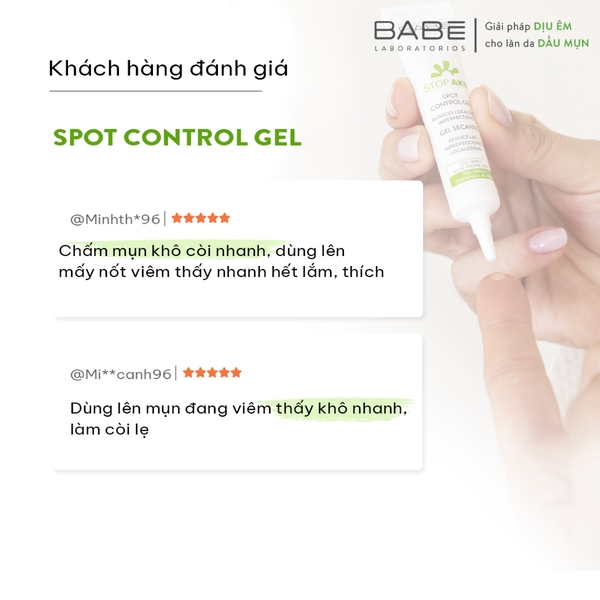 Gel chấm mụn giảm viêm sưng BABÉ Stop AKN Spot Control Gel