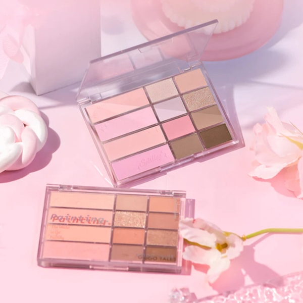 Bảng mắt má nội địa trung Gogo Tales Pink Mist Soft Focus Powder Blusher Eyeshadow