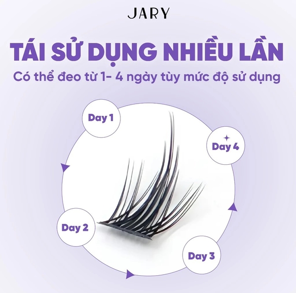 Lông Mi Cụm Tự Nhiên Jary Cluster Lashes - Hộp Nhựa 5 Hàng