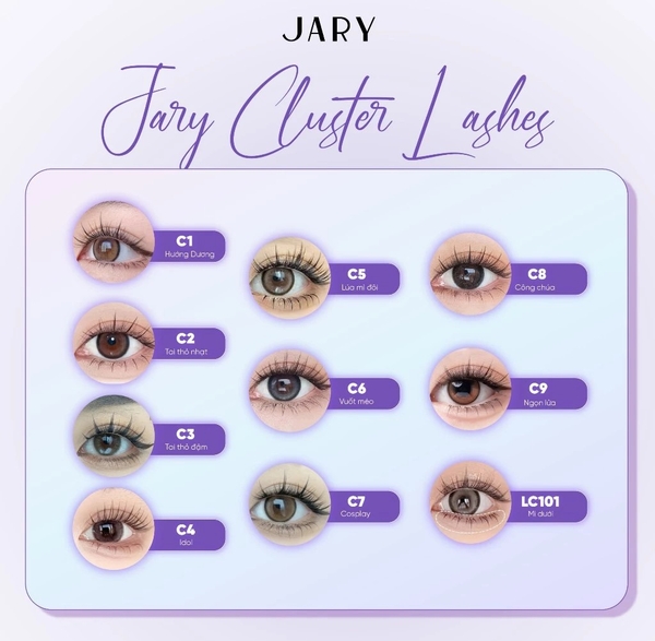 Lông Mi Cụm Tự Nhiên Jary Cluster Lashes - Hộp Nhựa 5 Hàng