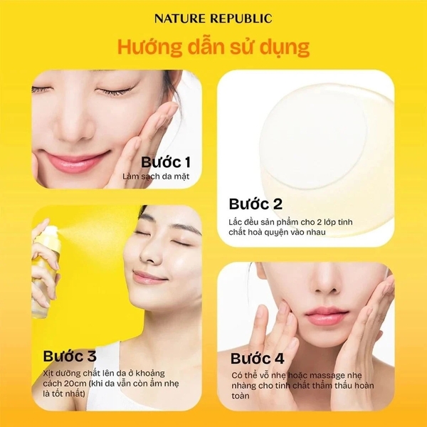 Serum dạng xịt khoáng dưỡng trắng căng bóng da Nature Republic Vitapair C Blending Serum Mist