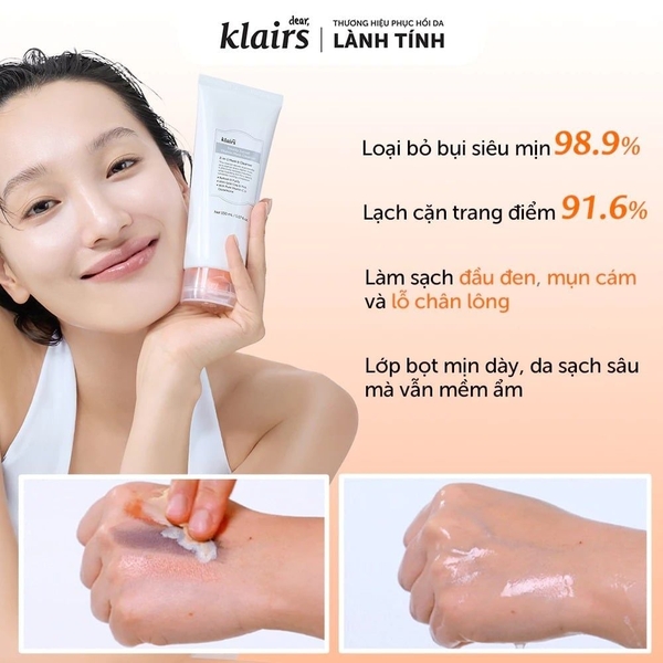 Sữa rửa mặt Freshly Juiced Vitamin Mask Cleanser Dear, Klairs