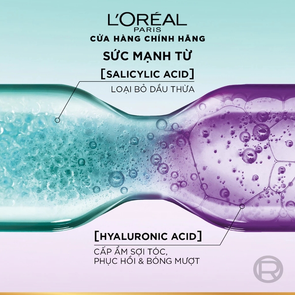 Bộ gội xả L'Oreal Elseve 72H HA Pure cho da đầu dầu và da đầu khô
