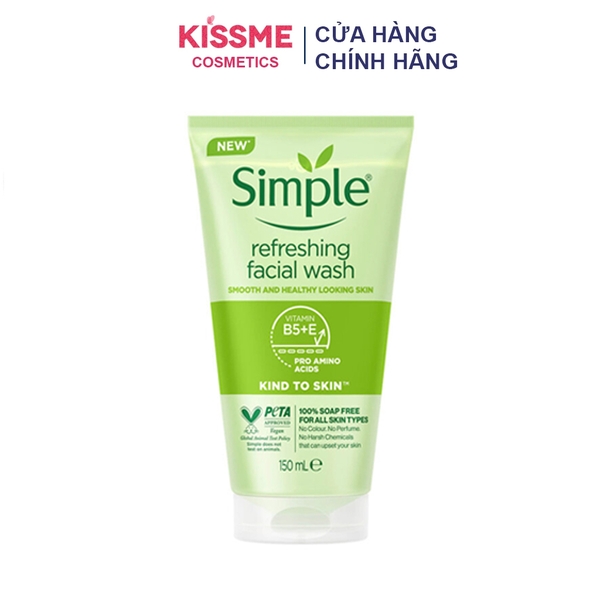 Sữa rửa mặt Simple lành tính sạch thoáng - cho da nhạy cảm