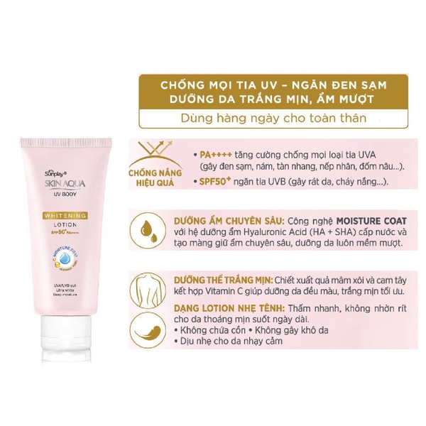 Dưỡng thể chống nắng Sunplay Skin Aqua UV Body Lotion SPF 50+ PA++++