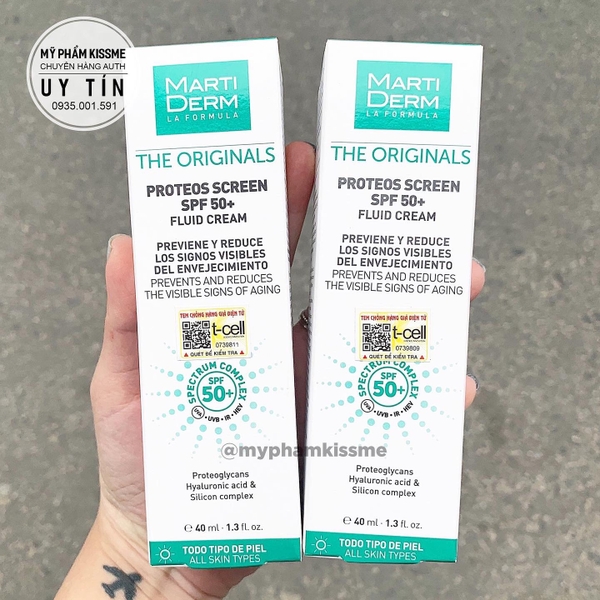 (Hàng nhập khẩu) Kem Chống Nắng MartiDerm The Originals Proteos Screen SPF50+ Fluid Cream 40ml