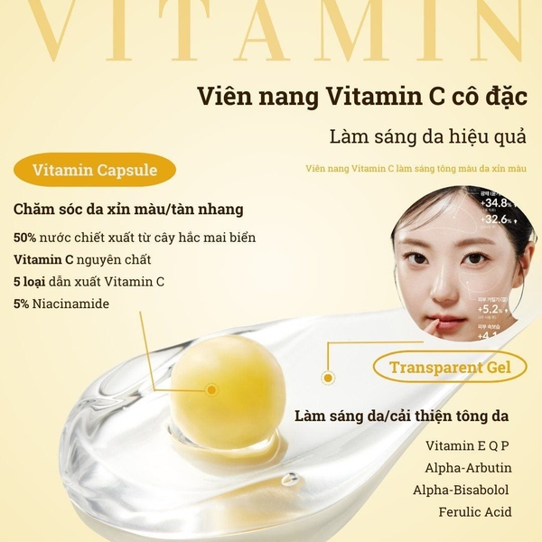 Kem dưỡng Medicube đen Deep Vita C capsule dưỡng sáng mờ thâm