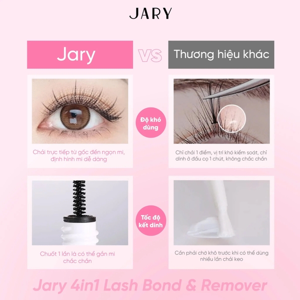 Keo Dán Mi 2 Đầu 4 Trong 1 Jary 4in1 Lash Bond & Remover