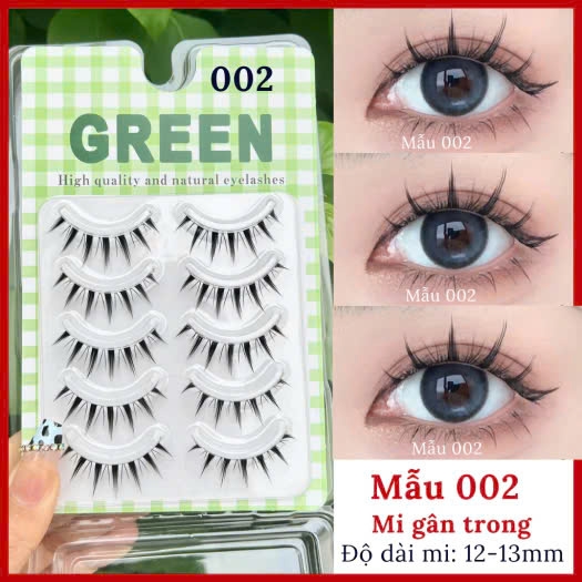 Mi Giả GREEN Gân Trong Tự Nhiên Mềm Nhẹ