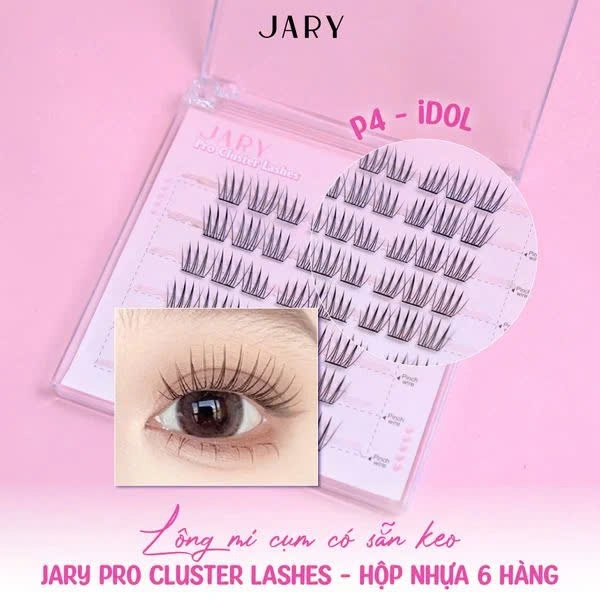 Lông Mi Cụm Có Sẵn Keo Jary Pro Cluster Lashes - Hộp Nhựa 6 Hàng