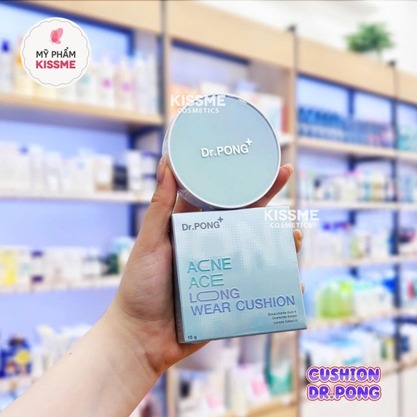 Phấn nước Dr.PONG kiềm dầu, giảm mụn Acne Ace Longwear Cushion 15g