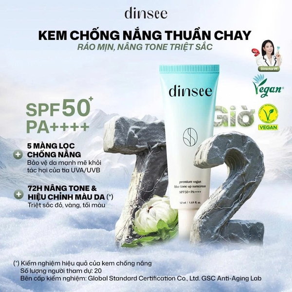Kem chống nắng Dinsee  Premium Vegan Sunscreen 50ml