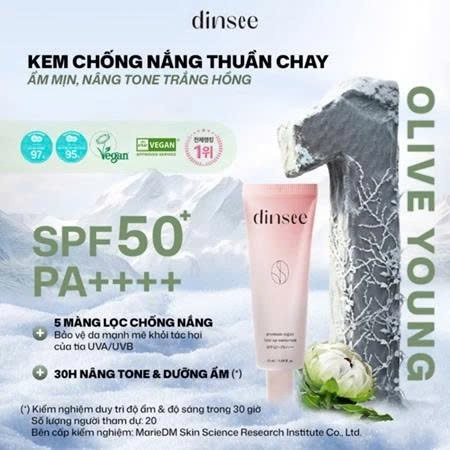 Kem chống nắng Dinsee  Premium Vegan Sunscreen 50ml