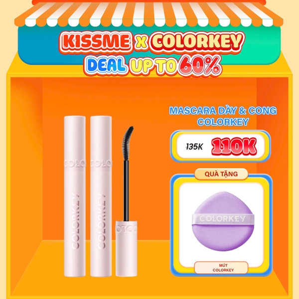 Mascara lâu trôi Colorkey Hỗ Trợ Giúp Mi Dài Và Tơi, Nhanh Khô, Không Lem Trôi 4.5g