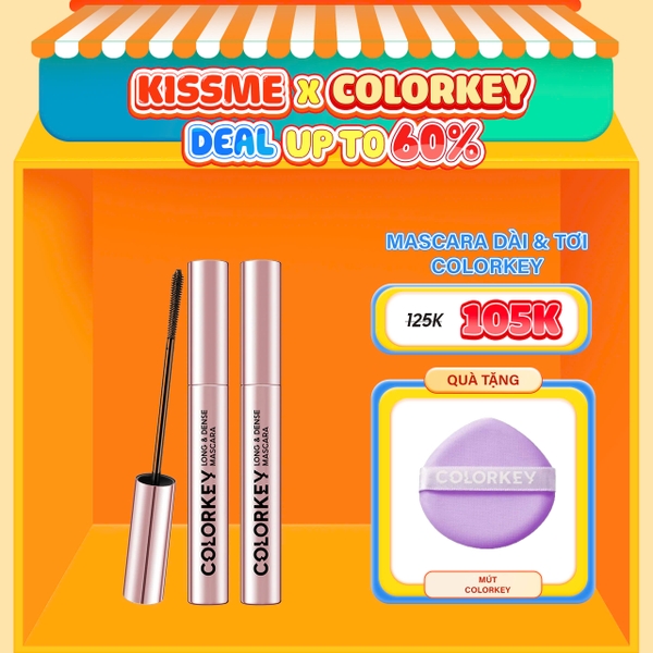 Mascara lâu trôi Colorkey Hỗ Trợ Giúp Mi Dài Và Tơi, Nhanh Khô, Không Lem Trôi 4.5g