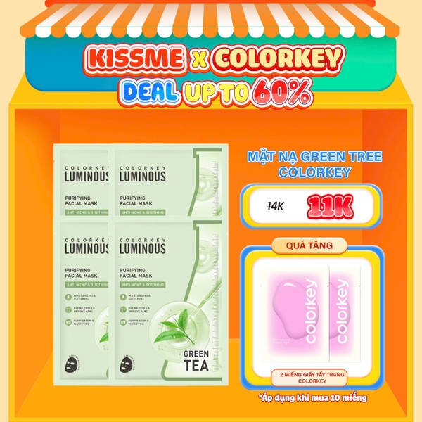 Mặt Nạ dưỡng da Colorkey Dưỡng Ẩm, Làm Dịu Da, Hỗ Trợ Dưỡng Sáng Facial Mask