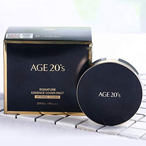 Kết quả hình ảnh cho Phấn Nền Age 20's Signature Essence Cover Pact Intense Cover #21 (Đen)