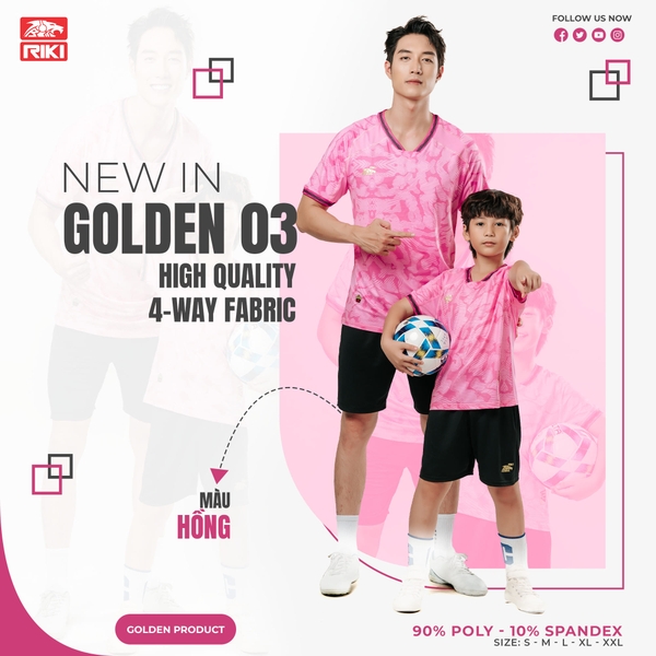 Quần áo RIKI Sport Golden 3 màu hồng
