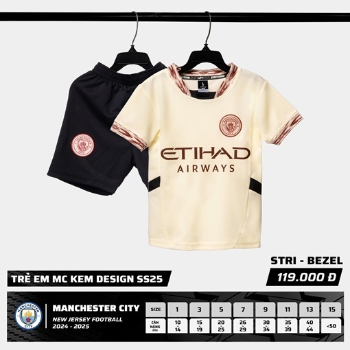 Quần Áo Bóng Đá Trẻ Em Strivend Manchester City 2024/2025 