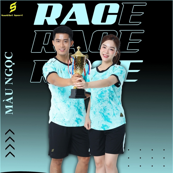Quần áo không logo Sao Việt Race màu xanh ngọc