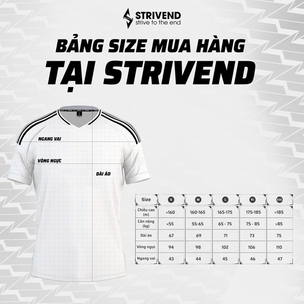 bảng size quần áo bóng đá strivend