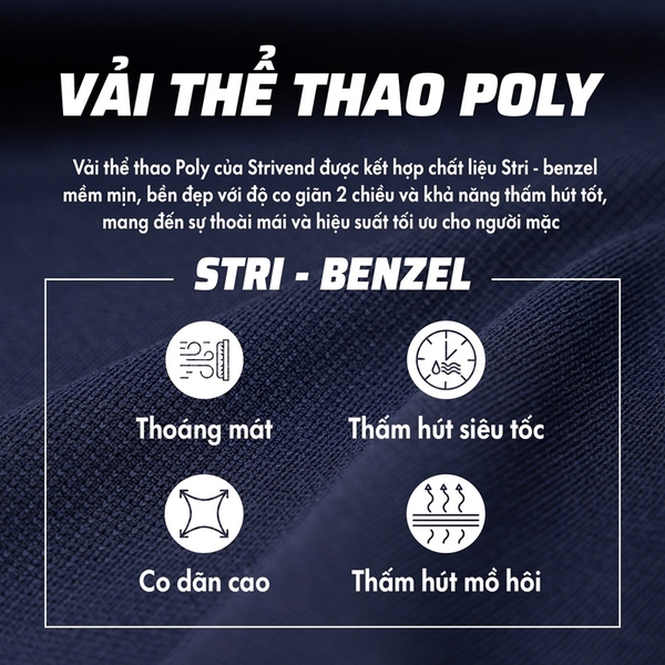 chất vải quần áo bóng đá strivend