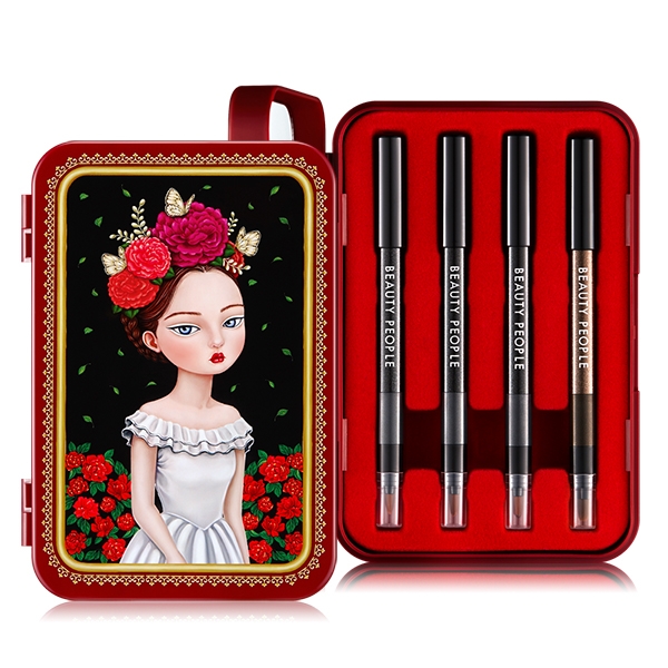 Bộ bút chì vẽ viền mắt sắc màu sành điệu phiên bản 2 BEAUTY PEOPLE Lofty Girl Doll Eye Special Makeup Set Season 2