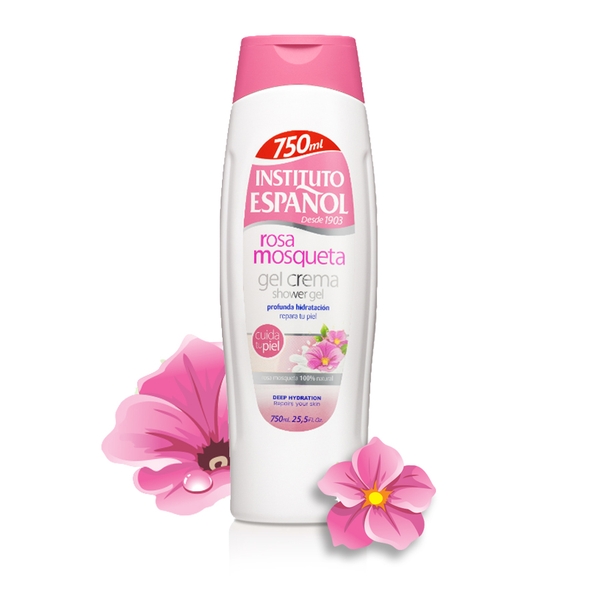 Sữa tắm chiết xuất cánh hoa hồng tươi INSTITUTO ESPANOL Rosa Mosqueta Shower Gel Cream 750ml
